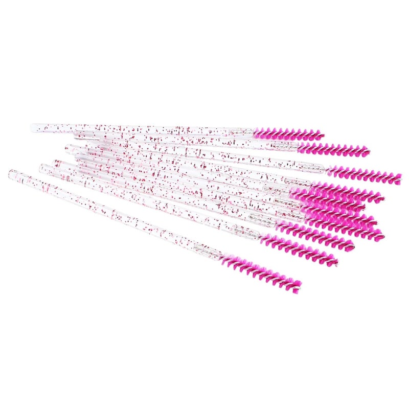 SenRocc Mini Disposable Skinny Mascara Wands 50pcs Micro Eyelash Brush Small Pink Makeup Brush Applicators Eyebrow Spoolies (Skinny-C-Rose-50) - Image 4